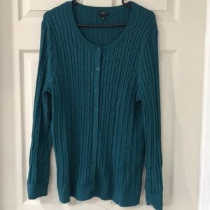 Talbots button down cardigan 2X (aqua/blue)
